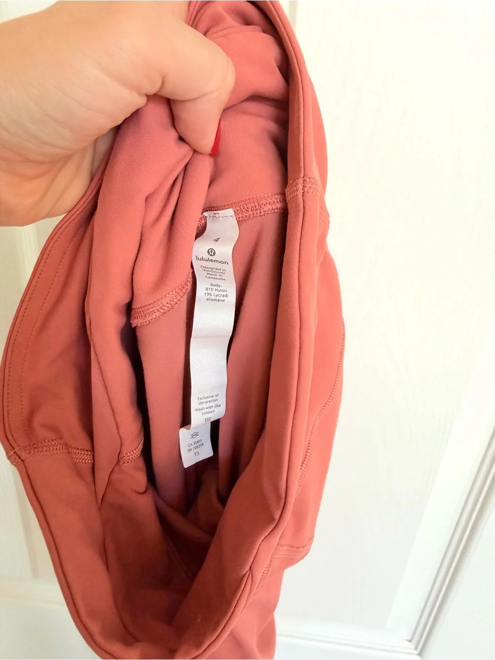 Lululemon Aligned Angles High Rise Yoga Leggings Pants Salmon Pink 4 LIKE NEW